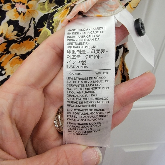 Levis Mens Short Sleeve Hawaiian Floral Button Down Shirt 2 Pocket Size M - Picture 8 of 13